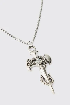 boohooMAN Gothic Cross Pendant Necklace In | UK| Jewellery & Watches