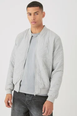 boohooMAN Gothic M Quilted Bomber Jacket In | UK| Coats & Jackets
