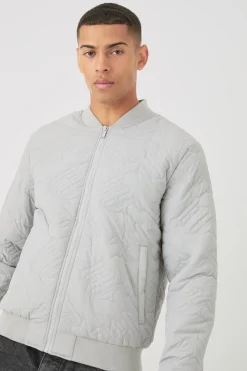 boohooMAN Gothic M Quilted Bomber Jacket In | UK| Coats & Jackets