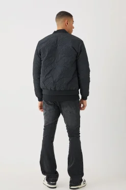 boohooMAN Gothic M Quilted Bomber Jacket In | UK| Coats & Jackets