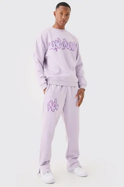boohooMAN Graffiti Print Sweatshirt Tracksuit | UK| Tracksuits