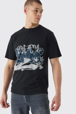Graffiti Printed T-Shirt | UK^boohooMAN New