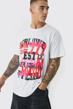 Grunge Varsity Printed T-Shirt | UK^boohooMAN Hot