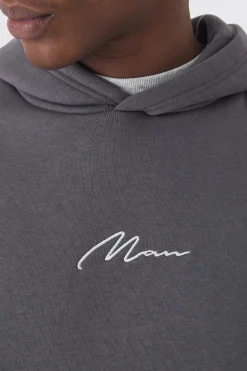 boohooMAN 330GSM Man Signature Over The Head Hoodie | UK| Hoodies & Sweatshirts