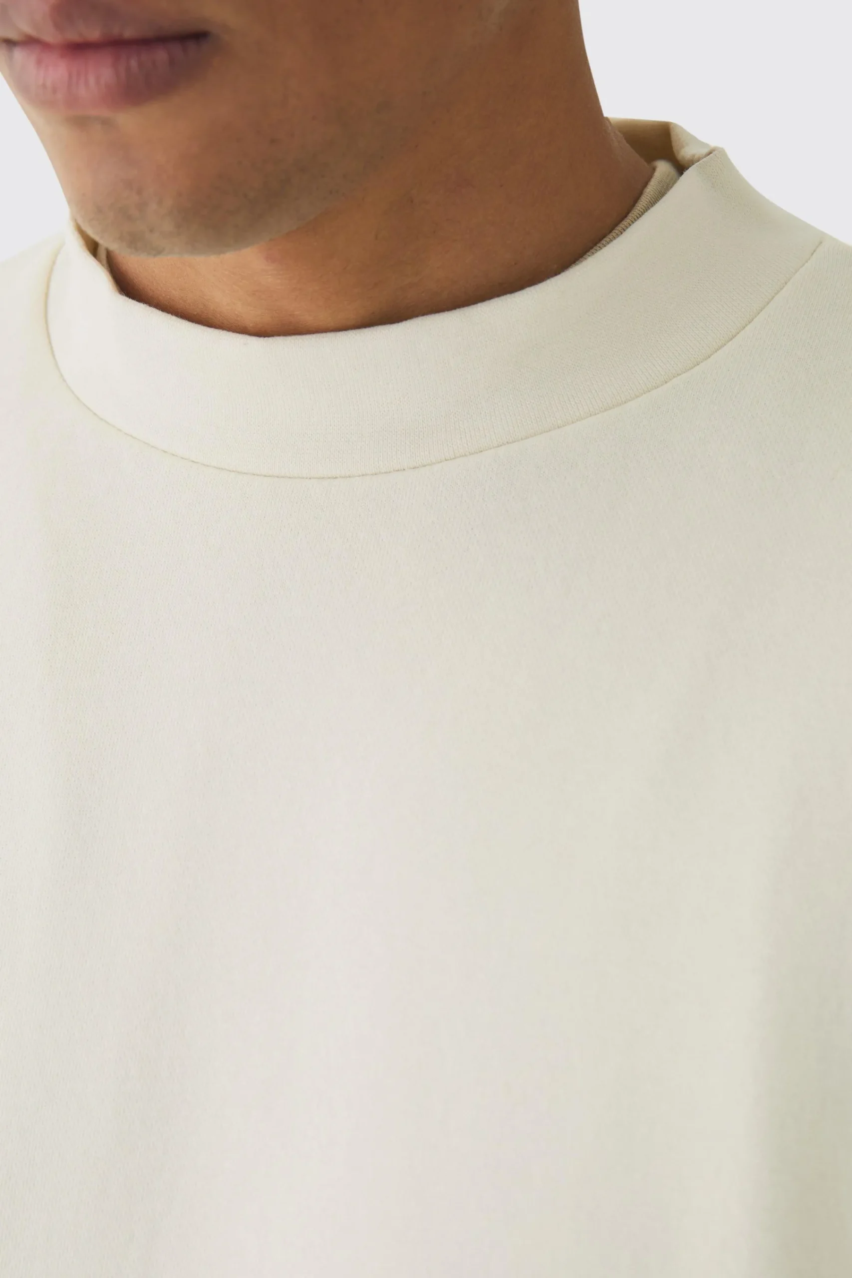 boohooMAN 330GSM Oversized Basic Boxy Extended Neck Sweatshirt | UK| Hoodies & Sweatshirts