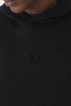 boohooMAN 330GSM Oversized Boxy M Flocked Hoodie | UK| Hoodies & Sweatshirts