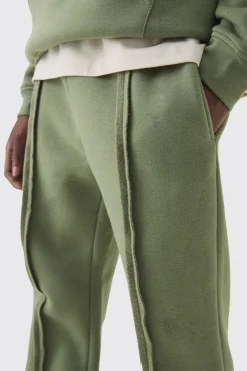 boohooMAN 330GSM Regular Fit Split Hem Raw Edge Jogger | UK| Joggers