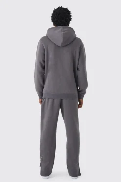 boohooMAN 330GSM Relaxed Fit Embroidered Text Peached Jogger | UK| Trousers|Joggers