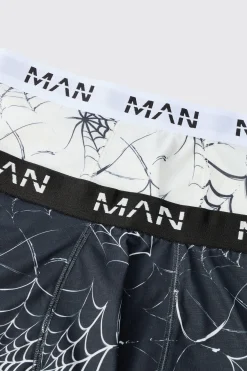 boohooMAN Halloween 2 Pack Man Spider Web Printed Boxers | UK| Underwear & Socks|Underwear & Socks