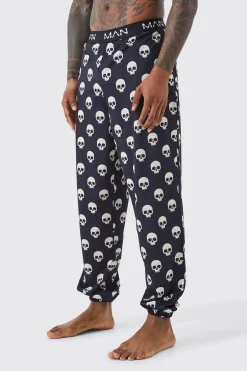 boohooMAN Halloween Skull Print Lounge Joggers | UK| Loungewear|Trousers