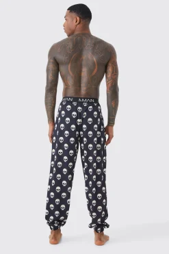boohooMAN Halloween Skull Print Lounge Joggers | UK| Loungewear|Trousers