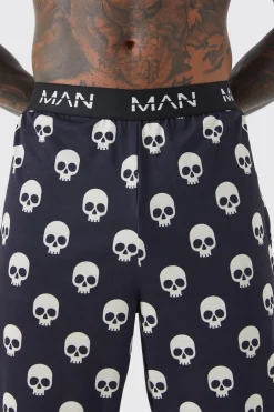 boohooMAN Halloween Skull Print Lounge Joggers | UK| Loungewear|Trousers