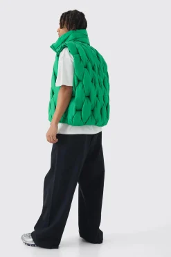 boohooMAN Hand Weft Padded Gilet | UK| Coats & Jackets
