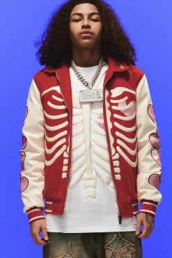 boohooMAN Heart Breaker Badge Pu Sleeve Bomber | UK| Coats & Jackets