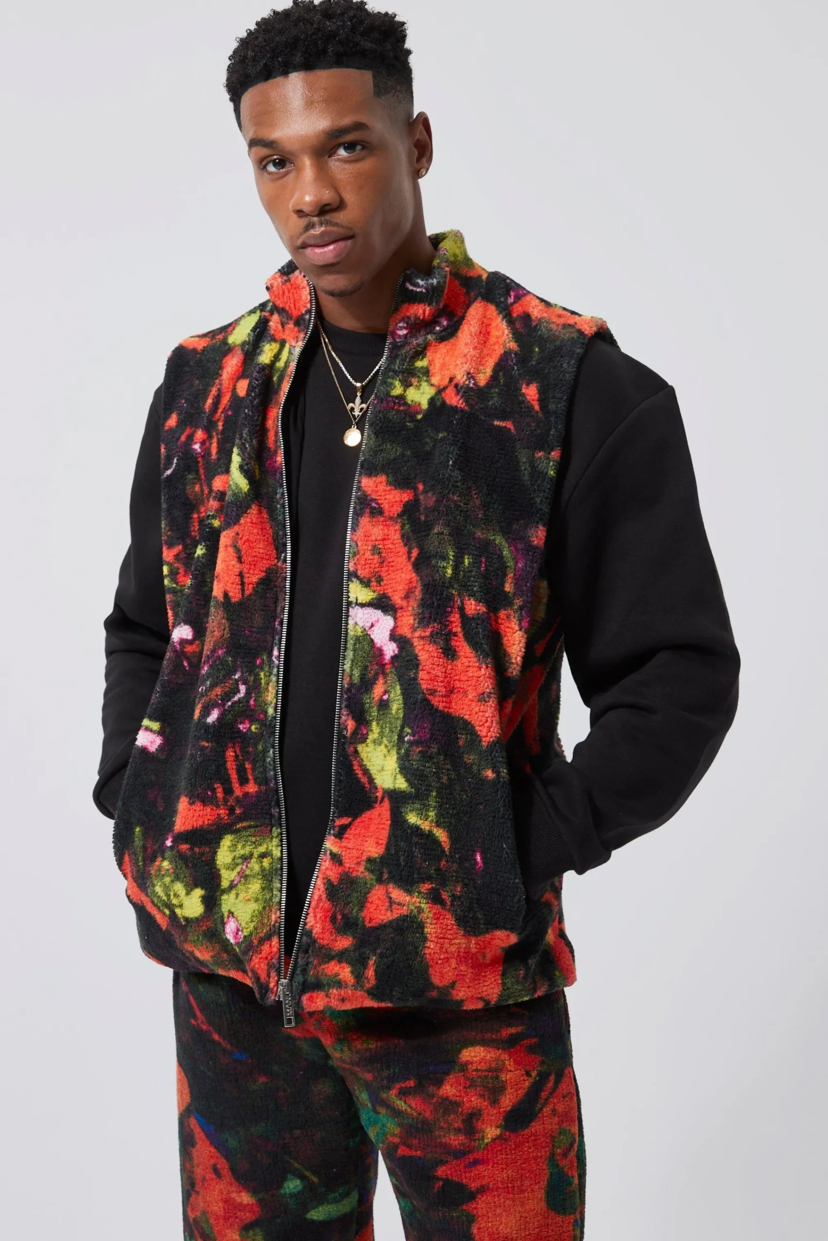 boohooMAN Heat Sense Borg Gilet | UK| Coats & Jackets