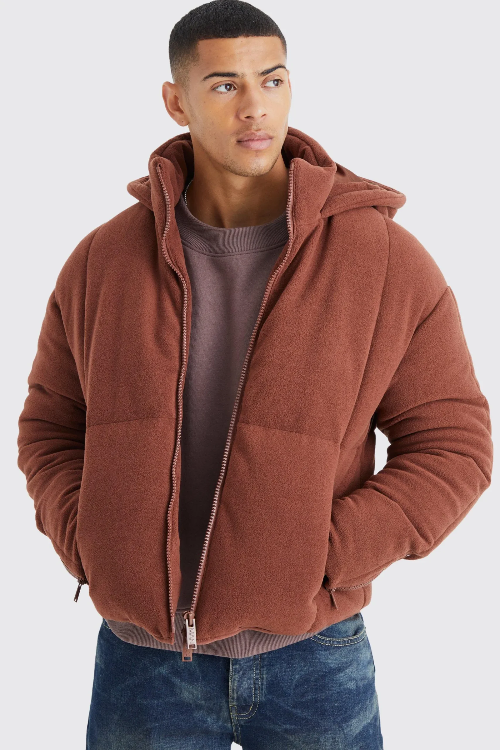 boohooMAN Heavy Fleece Hooded Puffer | UK| Coats & Jackets