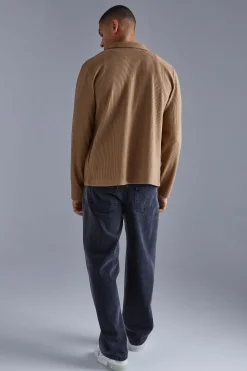 boohooMAN Heavy Ottoman Zip Through Overshirt | UK| Shirts