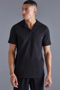Heavy Pleated Revere Polo | UK^boohooMAN Clearance