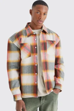boohooMAN Heavyweight Check Boxy Overshirt | UK| Shirts