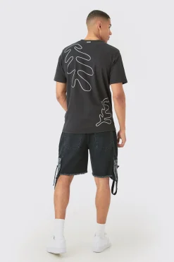 Heavyweight Interlock Chain Stitch Palm T-shirt | UK^boohooMAN Online