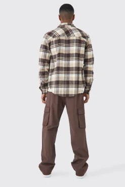 boohooMAN Heavyweight Tonal Check Shirt | UK| Shirts