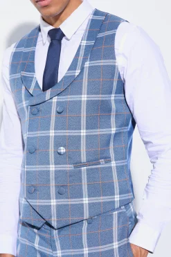 boohooMAN Herringbone Check Contrast Sleeve Panel Fitted Suit | UK| Suits & Tailoring