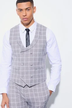 boohooMAN Herringbone Check Contrast Sleeve Panel Fitted Suit | UK| Suits & Tailoring
