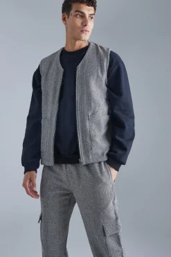 boohooMAN Herringbone Utility Vest And Cargo Trouser Set | UK| Sets & Co-Ords