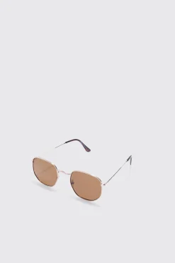 boohooMAN Hexagonal Metal Sunglasses | UK| Sunglasses