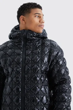 boohooMAN High Shine Bubble Texture Puffer | UK| Coats & Jackets