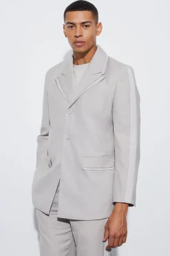 boohooMAN High Shine Trim Single Breasted Suit | UK| Suits & Tailoring