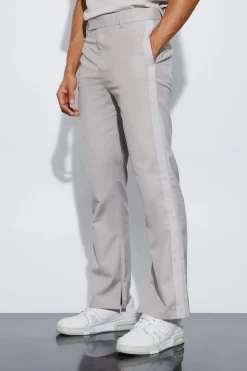 boohooMAN High Shine Trim Split Hem Suit Trousers | UK| Suits & Tailoring