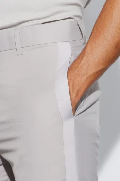 boohooMAN High Shine Trim Split Hem Suit Trousers | UK| Suits & Tailoring