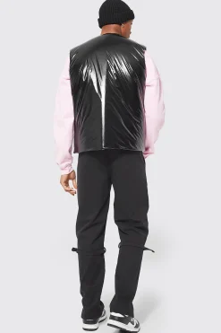 boohooMAN Highshine Boxy Oversized Funnel Neck Gilet | UK| Coats & Jackets
