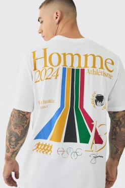 Homme Athletic Printed T-Shirt | UK^boohooMAN