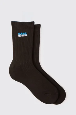 boohooMAN Homme Embroidered Sports Socks | UK| Underwear & Socks|Underwear & Socks