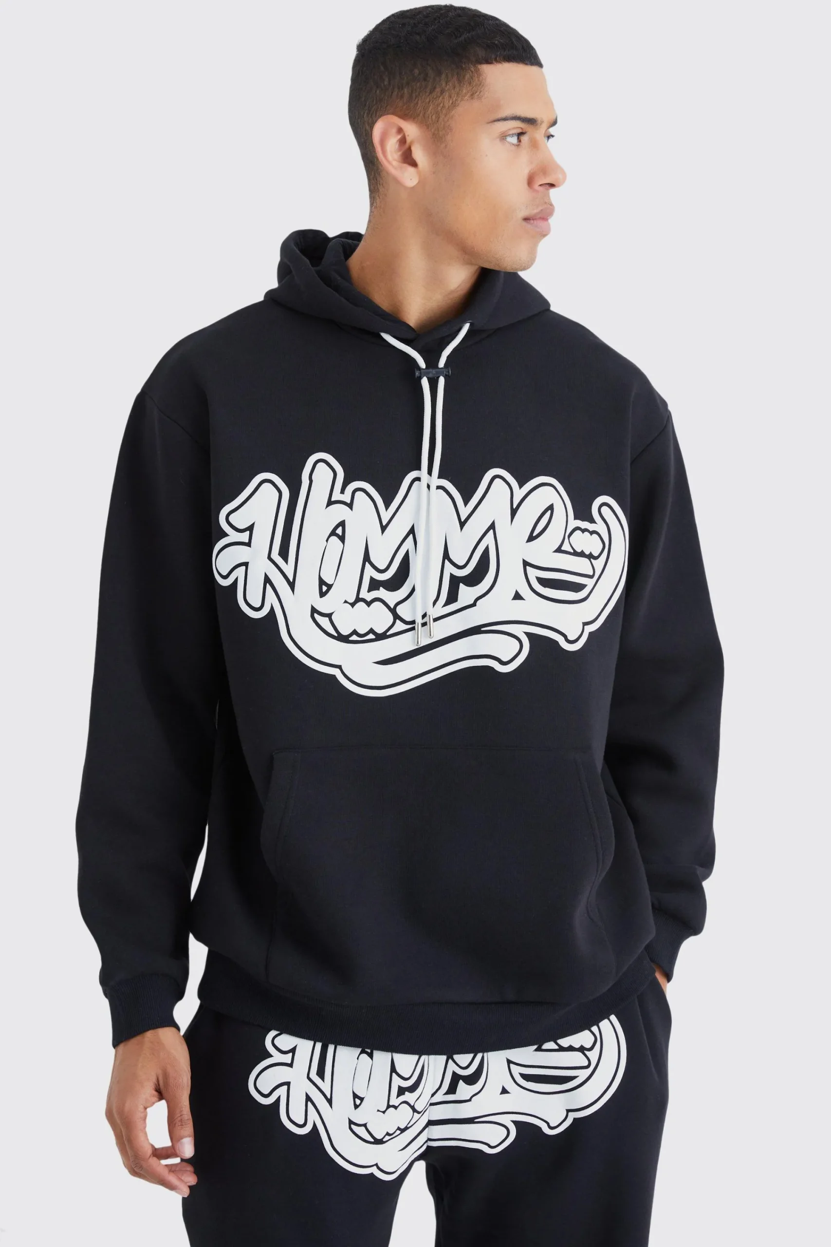 boohooMAN Homme Graffiti Oversized Hooded Tracksuit | UK| Tracksuits
