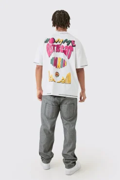 Homme Heavyweight Retreat Multi Graphic Oversized T-shirt | UK^boohooMAN Best
