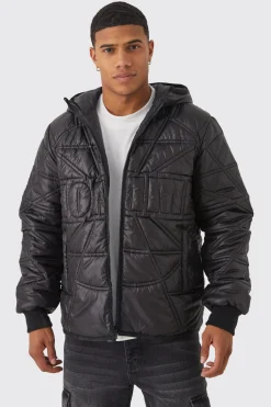 boohooMAN Homme Quilted Puffer With Hood | UK| Coats & Jackets