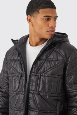 boohooMAN Homme Quilted Puffer With Hood | UK| Coats & Jackets
