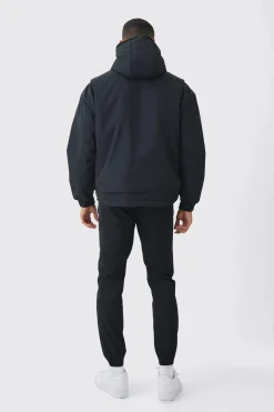 boohooMAN Hooded Utility Tech Parka In | UK| Coats & Jackets