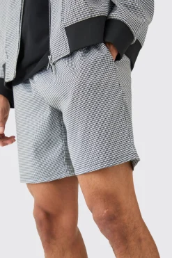 boohooMAN Houndstooth Checked Regular Fit Bomber Smart Set | UK| Suits & Tailoring