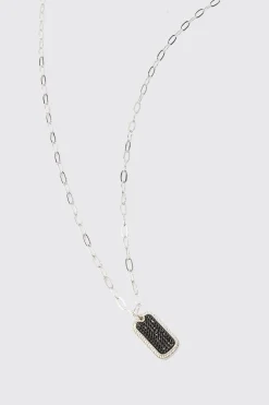 boohooMAN Iced Pendant Chain Necklace | UK| Jewellery & Watches