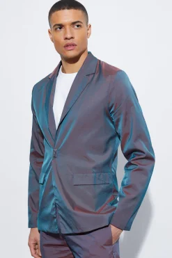 boohooMAN Iridescent Slim Fit Single Breasted Blazer | UK| Suits & Tailoring
