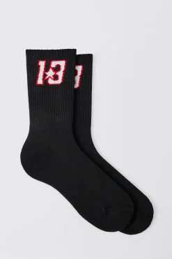 boohooMAN Jacquard 13 Graphic Sports Sock | UK| Underwear & Socks|Underwear & Socks