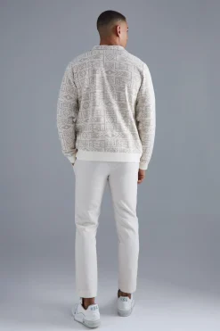 boohooMAN Jacquard Aztec Harrington Jacket | UK| Coats & Jackets