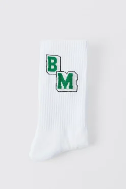 boohooMAN Jacquard Bm Graphic Sports Sock | UK| Underwear & Socks|Underwear & Socks