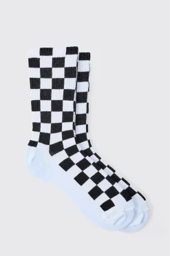 boohooMAN Jacquard Checkerboard Socks In | UK| Underwear & Socks|Underwear & Socks