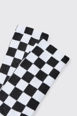 boohooMAN Jacquard Checkerboard Socks In | UK| Underwear & Socks|Underwear & Socks