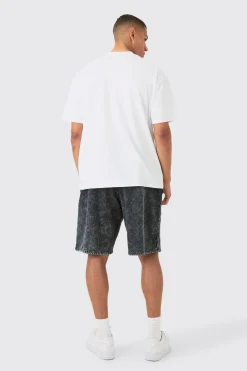 boohooMAN Jersey Acid Washed Jort | UK| Shorts